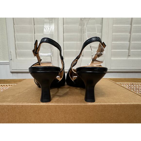 Madewell Women's The Debbie Slingback Pump Heel Black Leather Size 8 NWOB Office - Picture 11 of 15